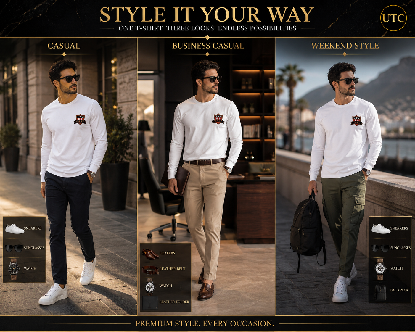 🤍✨ GANT Men's Premium White Long Sleeve T-Shirt 👕 | 100% Soft Cotton Crew Neck | Classic Everyday Luxury