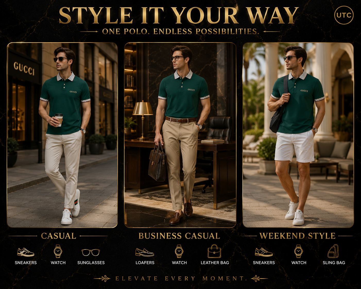 💎 Premium Men's Luxury Polo Shirt 👕 | Modern Smart Casual | Soft Cotton Blend | Emerald Green