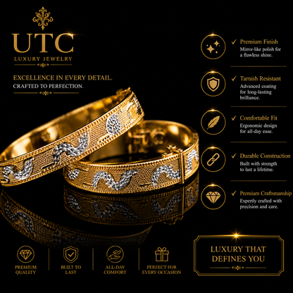 ✨ Traditional Indian Gold-Tone Designer Bangle | Ethnic Women's Kada Bracelet