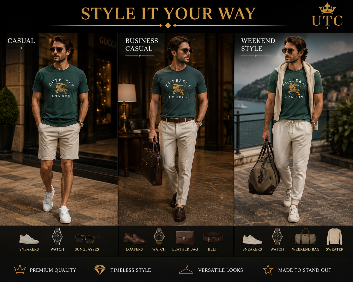 Premium Men's Forest Green Cotton T-Shirt | Soft Crew Neck Casual Tee