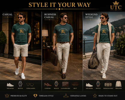 Premium Men's Forest Green Cotton T-Shirt | Soft Crew Neck Casual Tee