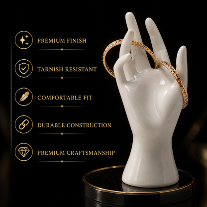 ✨ Traditional Indian Rose Gold Diamond Cut Bangle Set | Elegant Women's Kada (Pair)