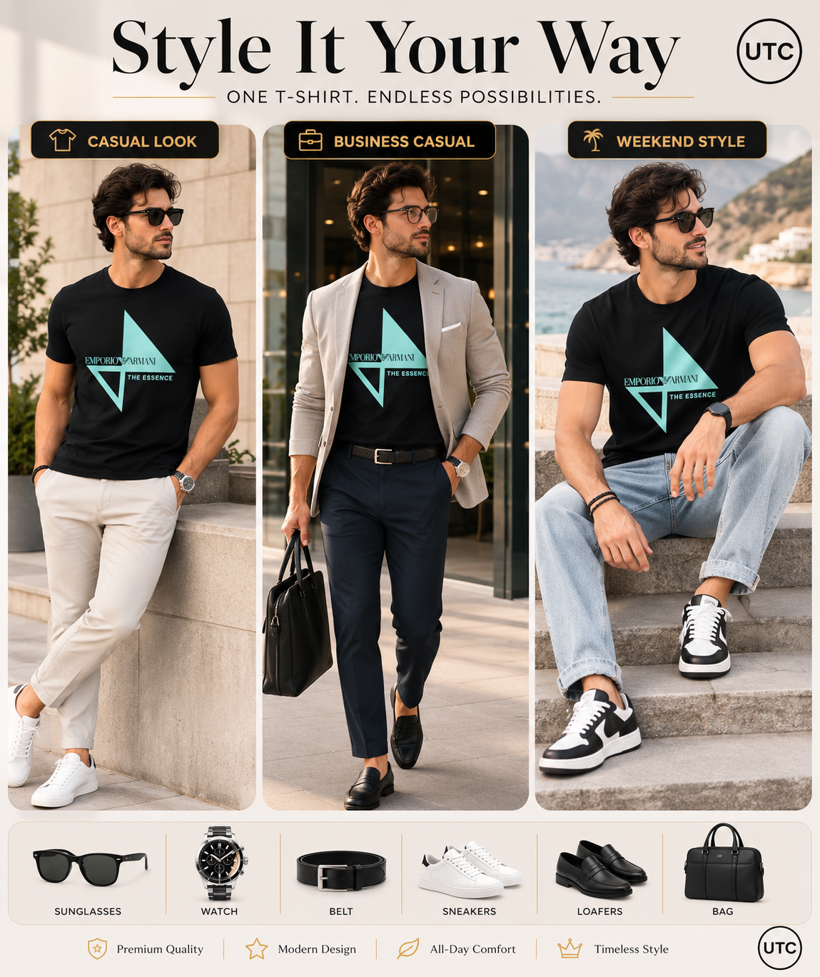 🖤 Premium Men's Graphic T-Shirt 👕 | Soft Cotton Blend | Modern Casual Fit | Black