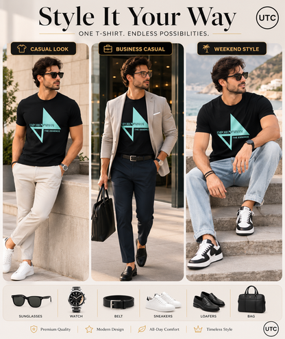 🖤 Premium Men's Graphic T-Shirt 👕 | Soft Cotton Blend | Modern Casual Fit | Black