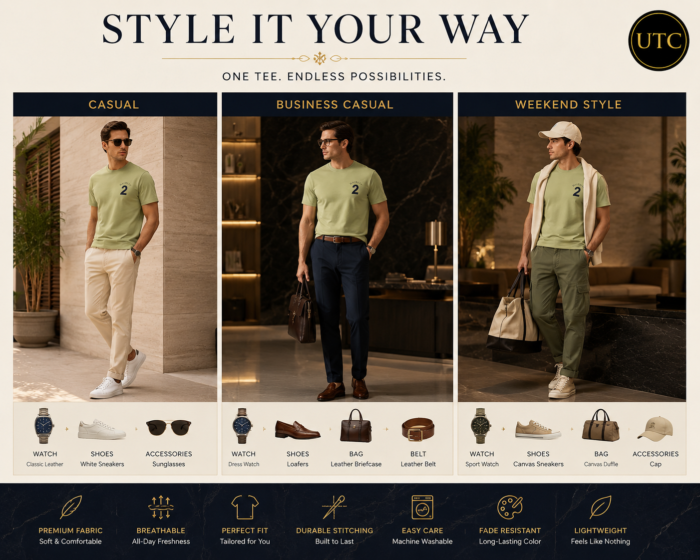 💚✨ Hackett London Men's Premium Sage Green T-Shirt 👕 | 100% Soft Cotton Crew Neck | Luxury Casual Everyday Wear