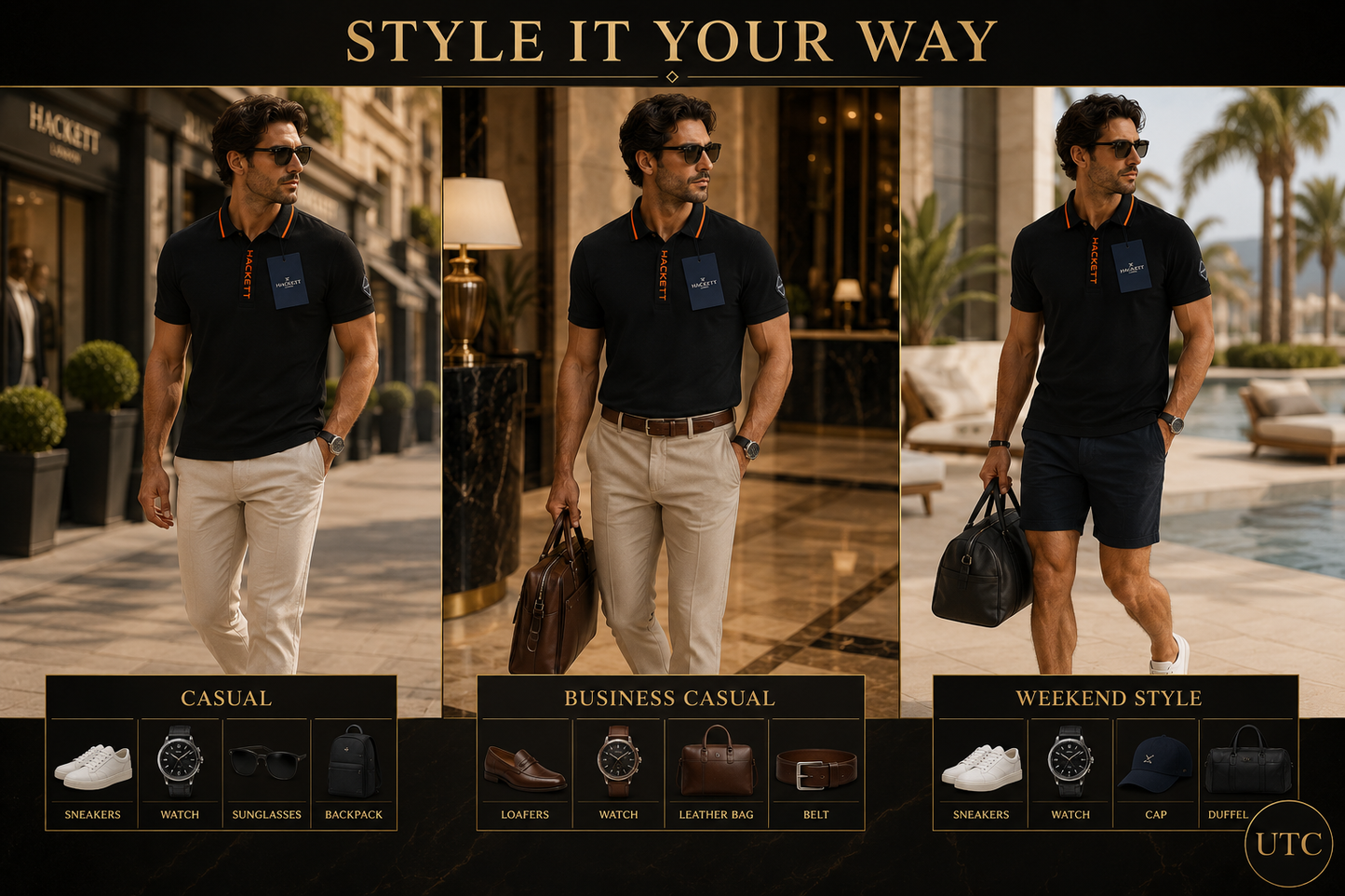 🖤 Hackett London Men's Premium Black Polo Shirt 👕✨ | Luxury Cotton | Smart Casual