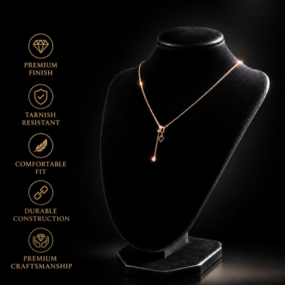 ✨ Rose Gold Heart Crystal Pendant Necklace | Elegant Adjustable Women's Jewelry 💖