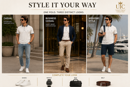 ✨ Premium Men's White Polo Shirt | Modern Everyday Luxury ✨