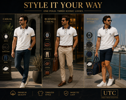 🤍 Gucci Men's Premium White Polo Shirt | Luxury Cotton Short Sleeve Polo