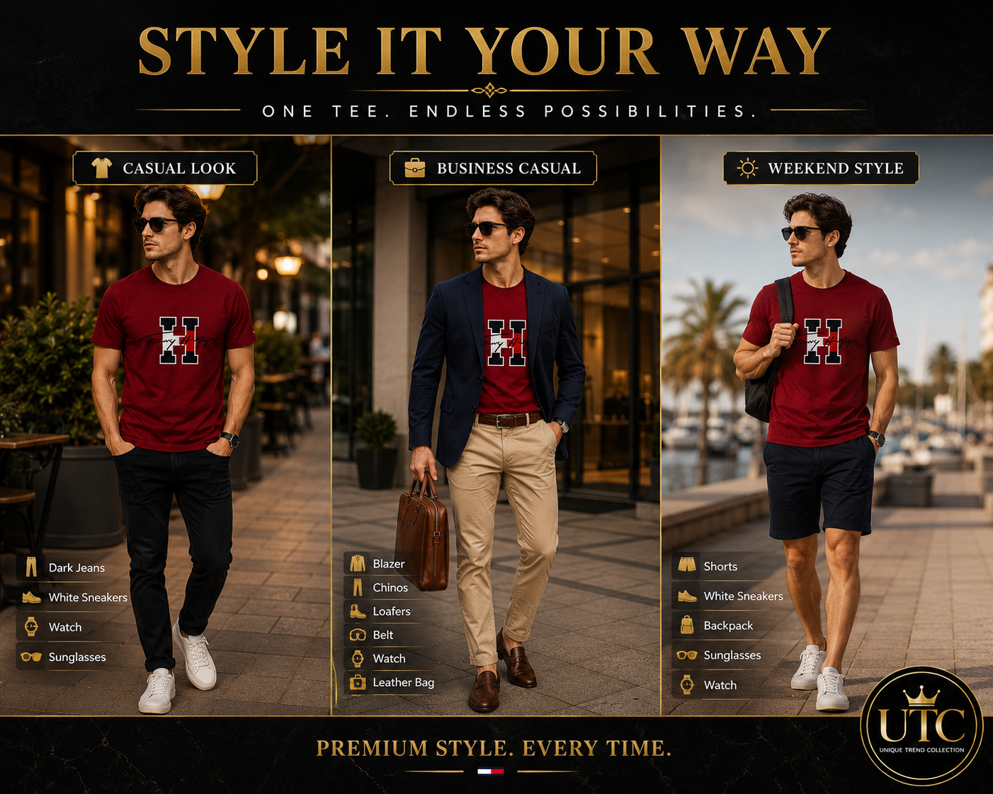 🔥 Tommy Hilfiger Men's Signature Logo T-Shirt | Premium Cotton Crew Neck | Classic Red | Soft & Comfortable