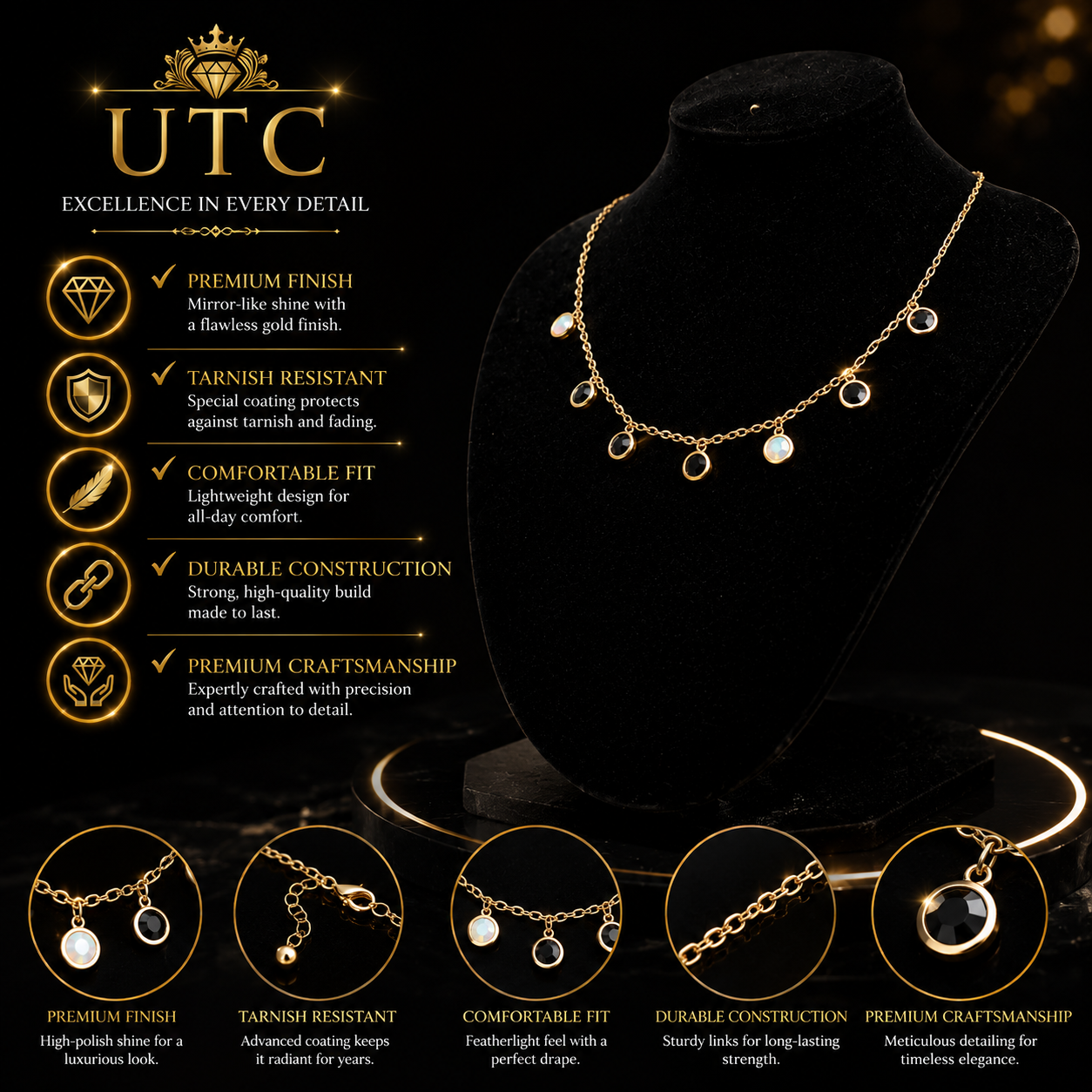 ✨ Elegant Gold Charm Necklace | Minimalist Luxury Pendant Chain | Unique Trend Collection