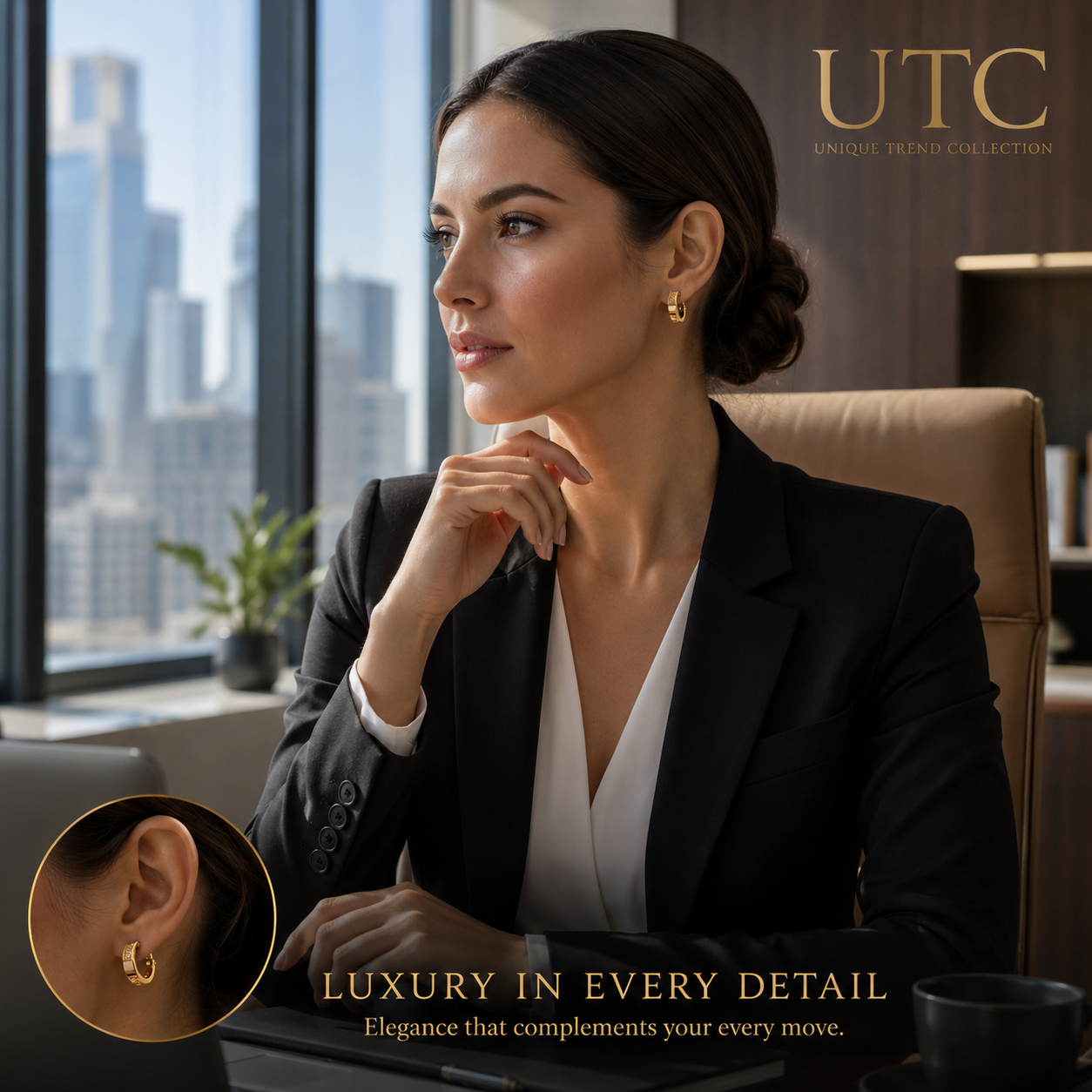 ✨ Elegant Gold Crystal Hoop Earrings for Women | Luxury Everyday Earrings 💎