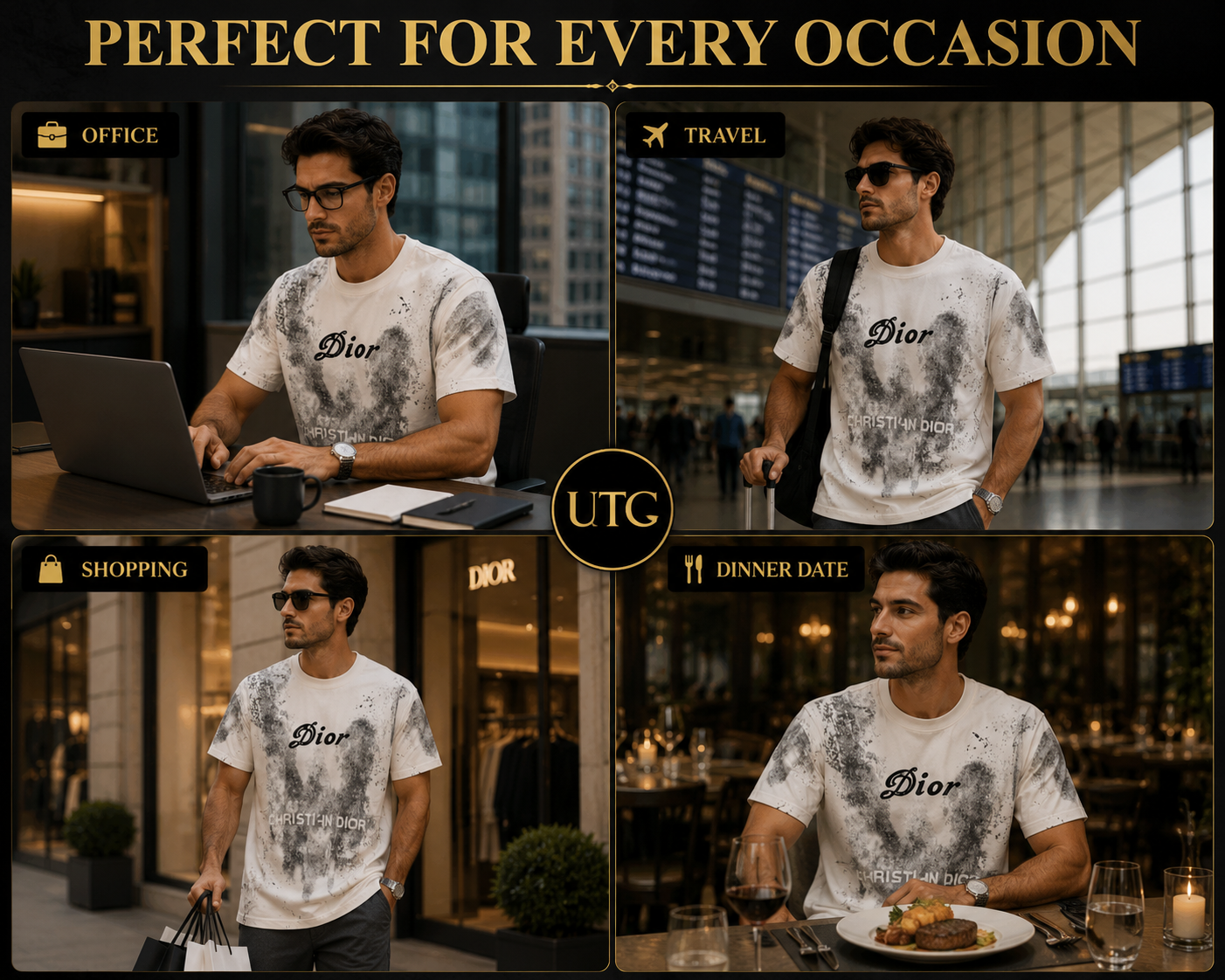 Premium Men's White Graphic Crew Neck T-Shirt | Soft Cotton Blend | Modern Fit