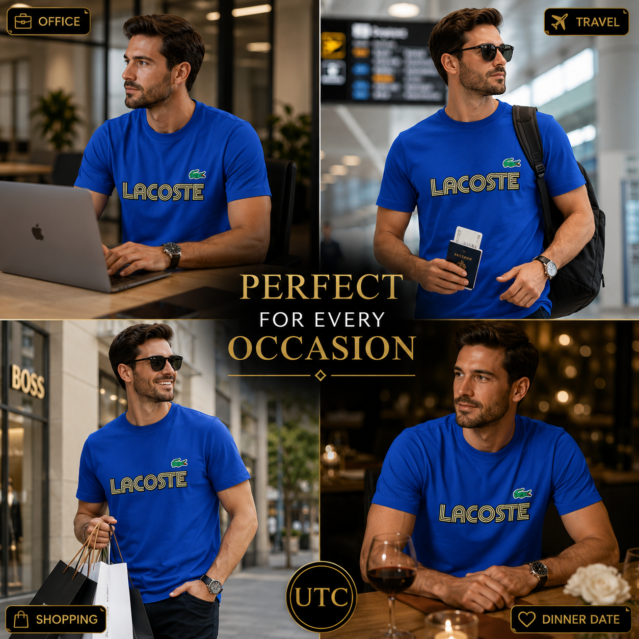 🐊💙 Lacoste Men's Premium Royal Blue Logo T-Shirt 👕 | ✨ 100% Cotton Crew Neck | 💎 Luxury Everyday Wear | 🇨🇦 Fast Shipping