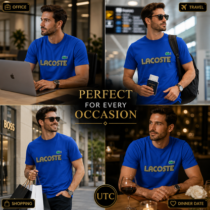🐊💙 Lacoste Men's Premium Royal Blue Logo T-Shirt 👕 | ✨ 100% Cotton Crew Neck | 💎 Luxury Everyday Wear | 🇨🇦 Fast Shipping