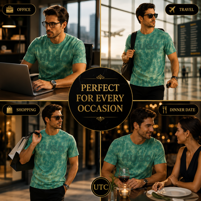 💚✨ HUGO Men's Premium Green Tie-Dye Logo T-Shirt 👕 | 💎 Soft Cotton Crew Neck | 🌿 Luxury Everyday Style | 🇨🇦 Fast Shipping