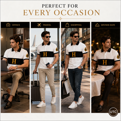 👕✨ Premium Men's Color Block Polo Shirt | Luxury Cotton Blend | Modern Smart Casual