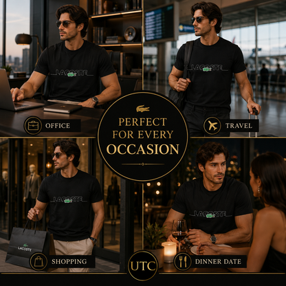 🐊✨ Lacoste Men's Premium Black Logo T-Shirt 👕 | 💎 100% Cotton Crew Neck | 🖤 Luxury Everyday Style | 🇨🇦 Fast Shipping