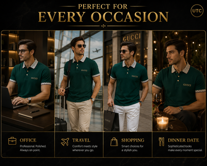 💎 Premium Men's Luxury Polo Shirt 👕 | Modern Smart Casual | Soft Cotton Blend | Emerald Green