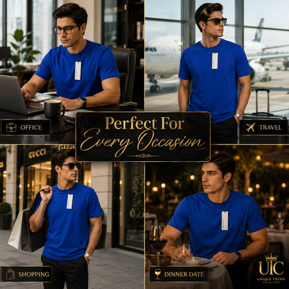 Premium Men's Royal Blue Cotton T-Shirt | Soft Crew Neck Everyday Casual Tee