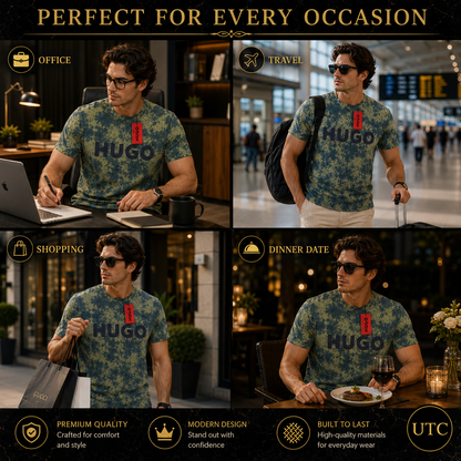 🔥 HUGO Men's Premium Tie-Dye Logo T-Shirt 👕 | ✨ Soft Cotton | 🌿 Modern Luxury | 🇨🇦 Fast Shipping