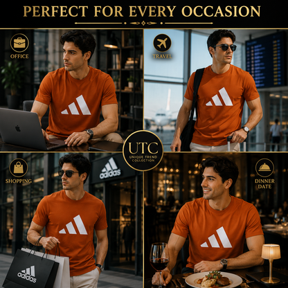 Adidas Men's Essentials Big Logo T-Shirt – Orange | Premium Cotton Crew Neck | Originals