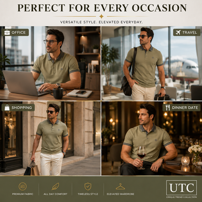 🟢 Premium Men's Olive Green Polo Shirt | Soft Cotton Casual Golf Polo 👕