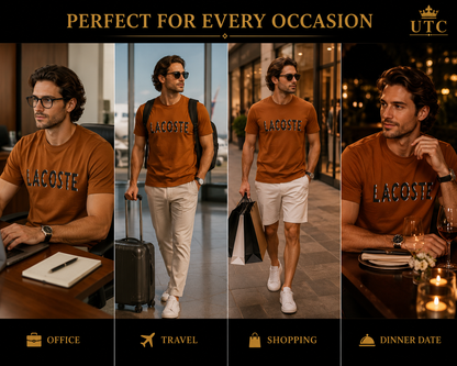 Premium Men's Rust Brown Cotton T-Shirt | Soft Crew Neck Casual Tee