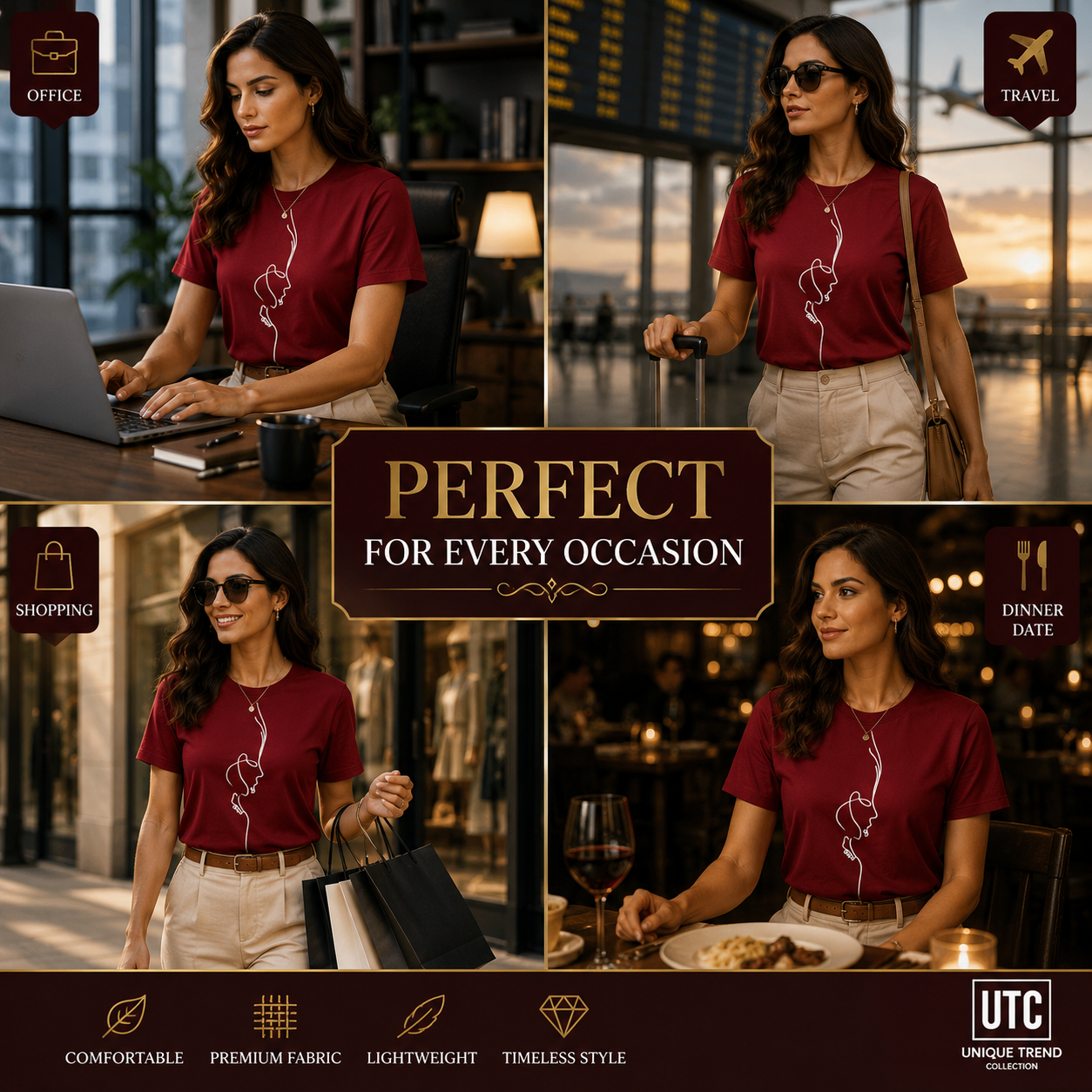 Formal Girl Women’s Oversized Burgundy Graphic T-Shirt – Abstract Face Print