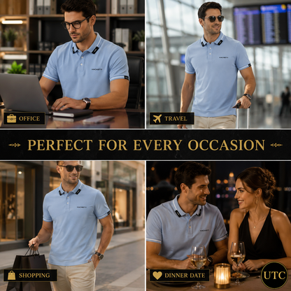 💙 Hackett London Men's Premium Sky Blue Polo Shirt 👕✨ | Luxury Cotton | Smart Casual | 100% Authentic