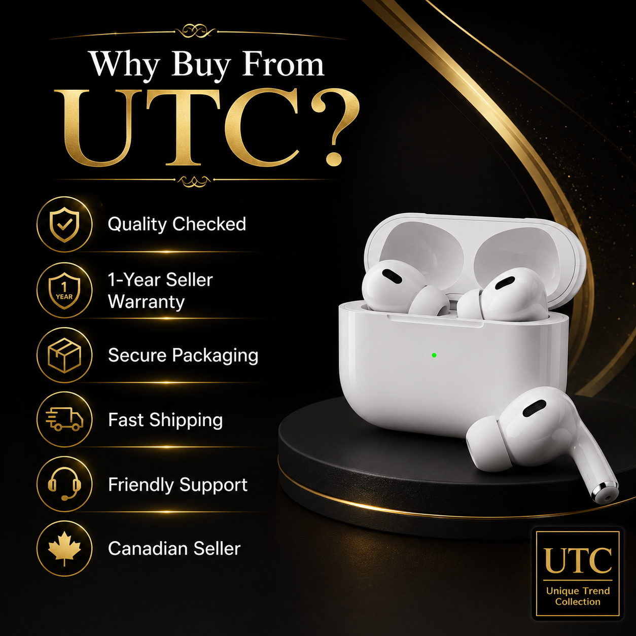 🎧 Premium Wireless Earbuds with Active Noise Cancellation | Bluetooth 5.3 | USB-C Charging Case | 2-Year Seller Warranty