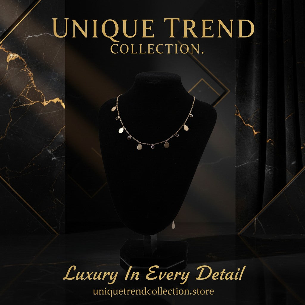 Rose Gold Dainty Charm Necklace for Women | Adjustable Luxury Minimalist Necklace | Unique Trend Collection