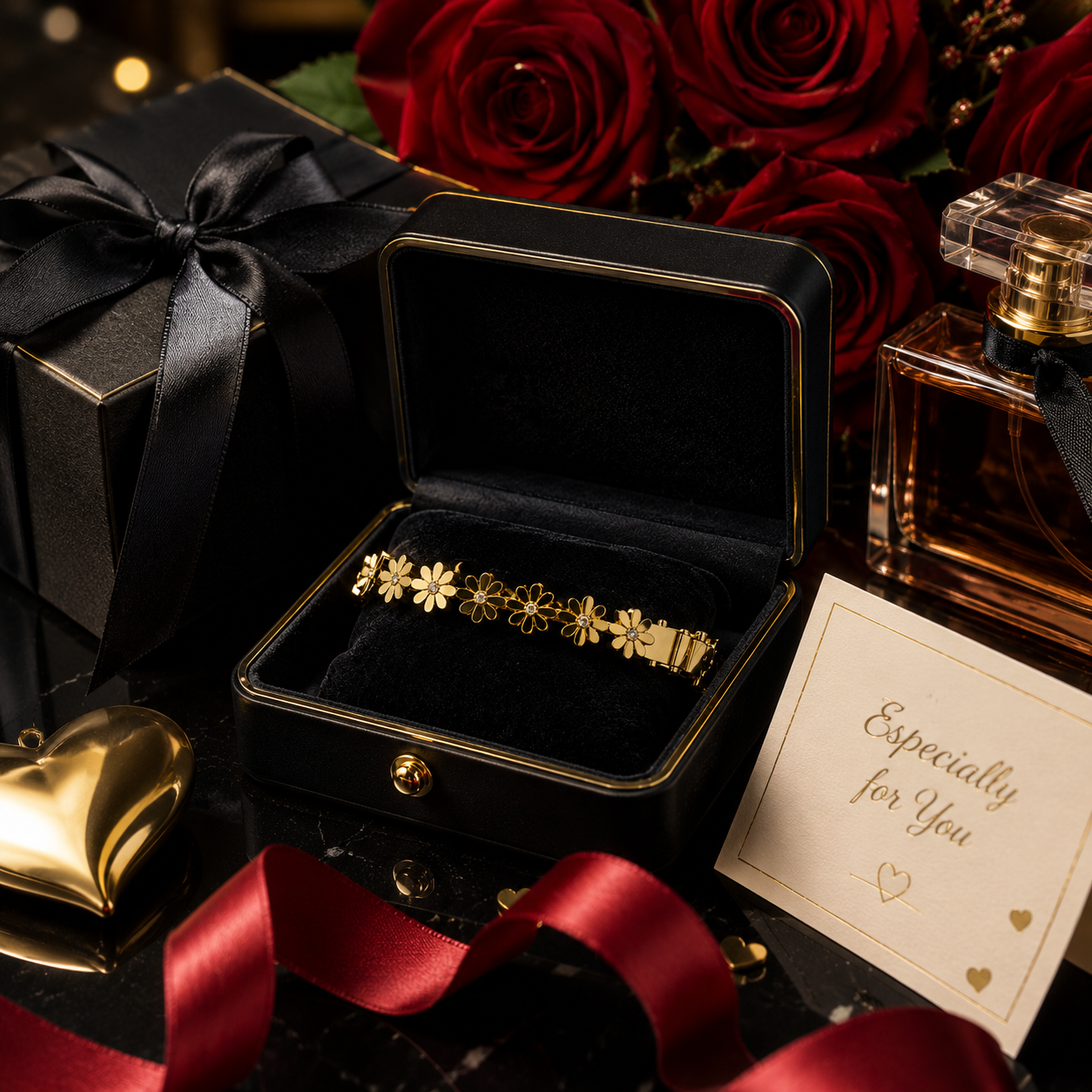 ✨ Luxury Gold Crystal Daisy Flower Chain Bracelet | Elegant Women's Fashion Jewelry