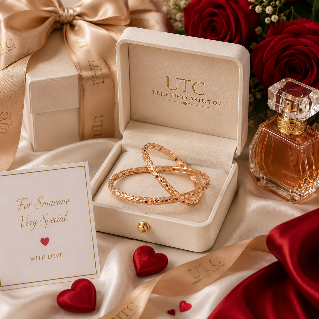 ✨ Traditional Indian Rose Gold Diamond Cut Bangle Set | Elegant Women's Kada (Pair)