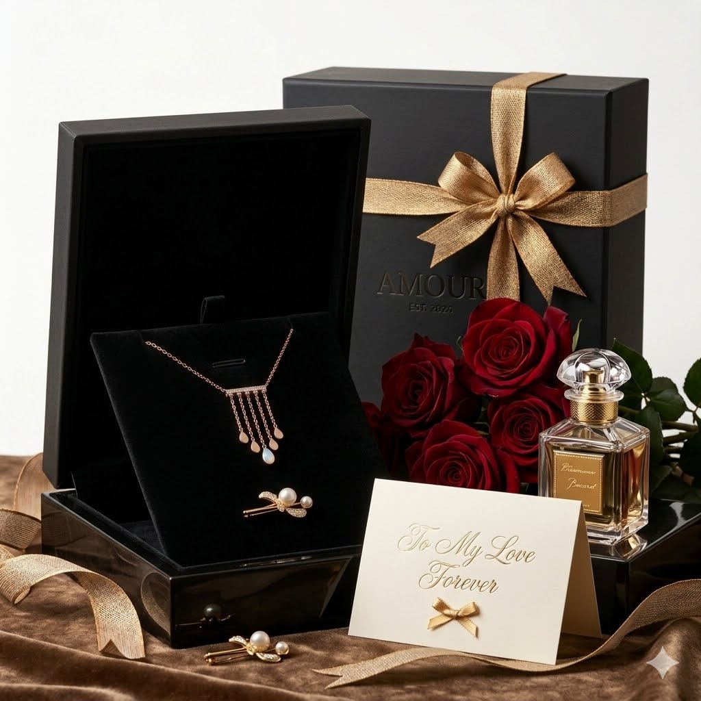 ✨ Rose Gold Water Drop Tassel Necklace | Elegant Crystal Pendant Necklace for Women ✨