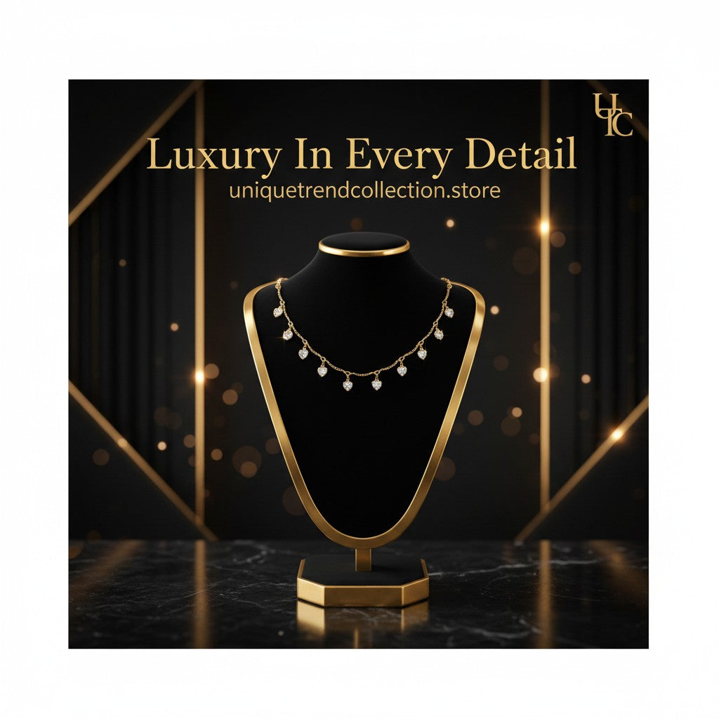 💖 Elegant Gold Heart Crystal Necklace for Women | Luxury Gift