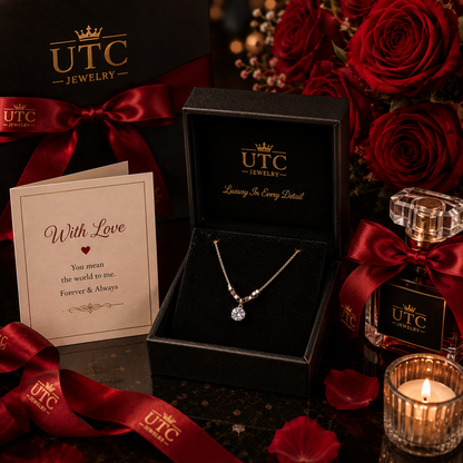 ✨ Elegant Crystal Pendant Necklace – Rose Gold | Luxury Everyday Jewelry for Women