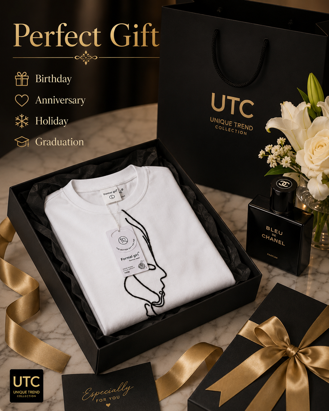 Formal Girl Women’s White Minimalist Line Art T-Shirt – Short Sleeve Casual Tee
