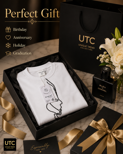Formal Girl Women’s White Minimalist Line Art T-Shirt – Short Sleeve Casual Tee