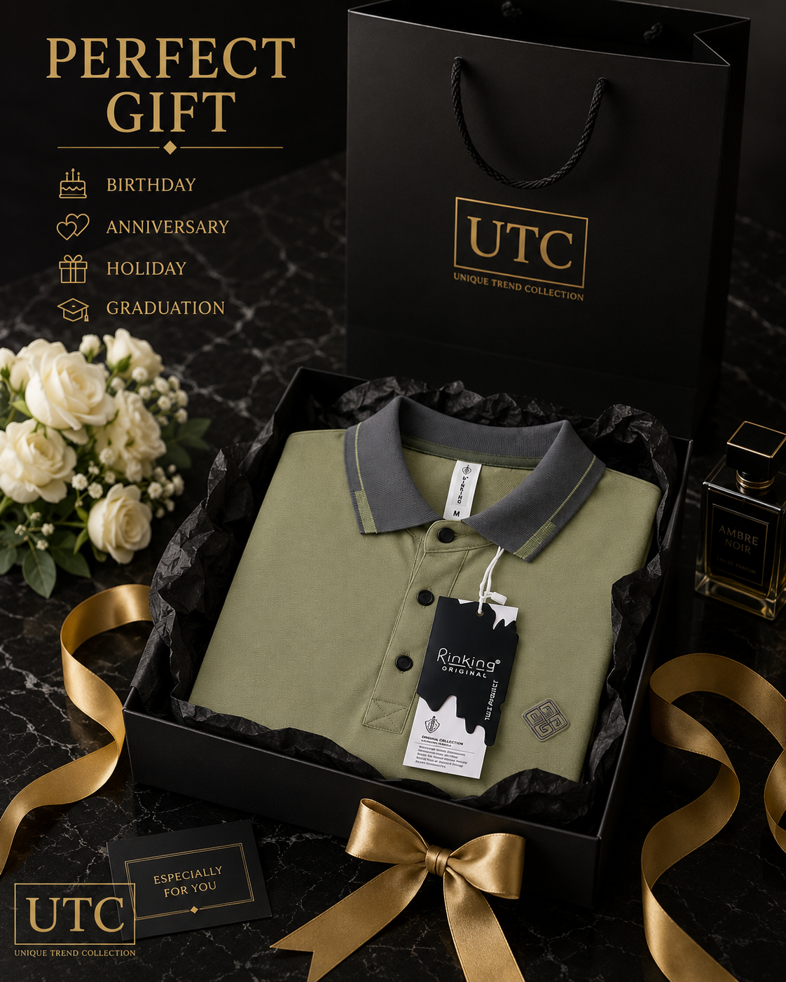 🟢 Premium Men's Olive Green Polo Shirt | Soft Cotton Casual Golf Polo 👕
