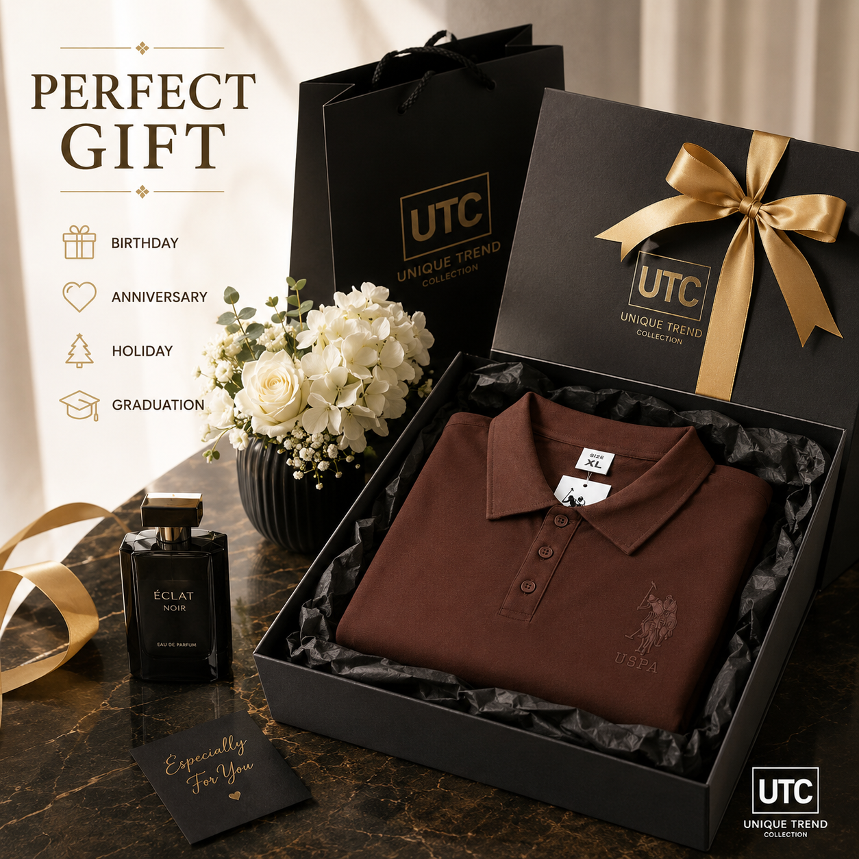 Women’s Premium Brown Embroidered Polo T-Shirt – Classic Short Sleeve