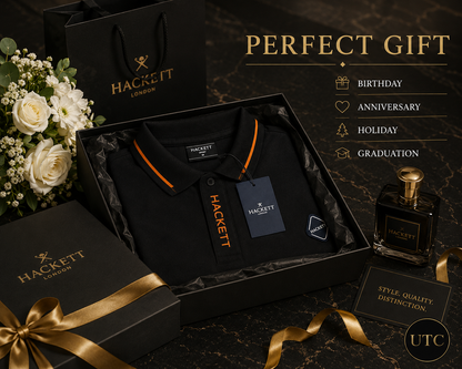🖤 Hackett London Men's Premium Black Polo Shirt 👕✨ | Luxury Cotton | Smart Casual