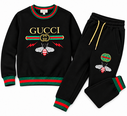 GUCCI Bee Graphic Black 2-Piece Tracksuit | Sweatshirt & Joggers