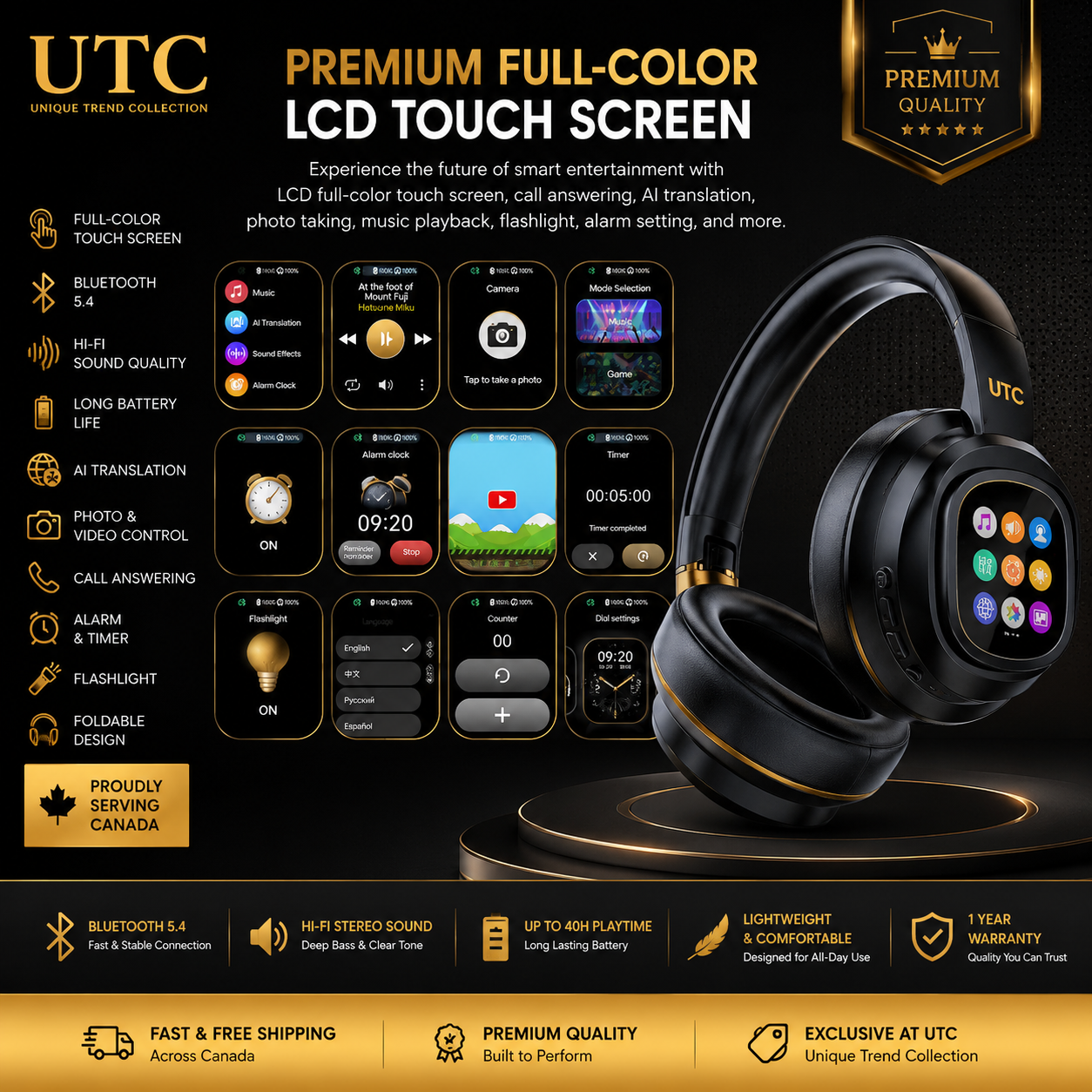🎧 X1 Pro V6.0 AI Translator Headset  Wireless ANC Over-Ear | Premium Metal & Leather Design