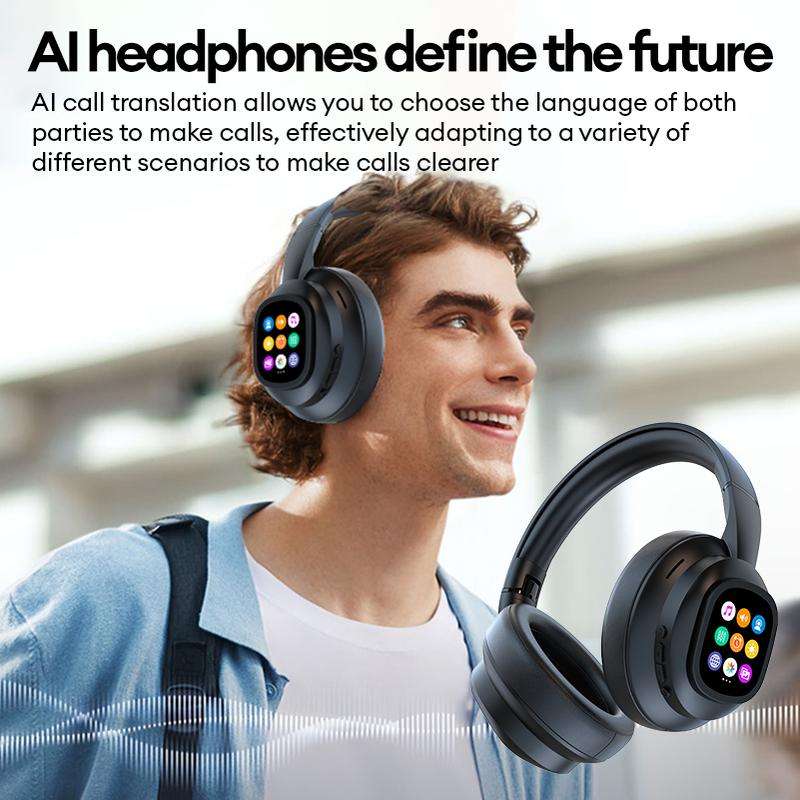 🎧 X1 Pro V6.0 AI Translator Headset  Wireless ANC Over-Ear | Premium Metal & Leather Design