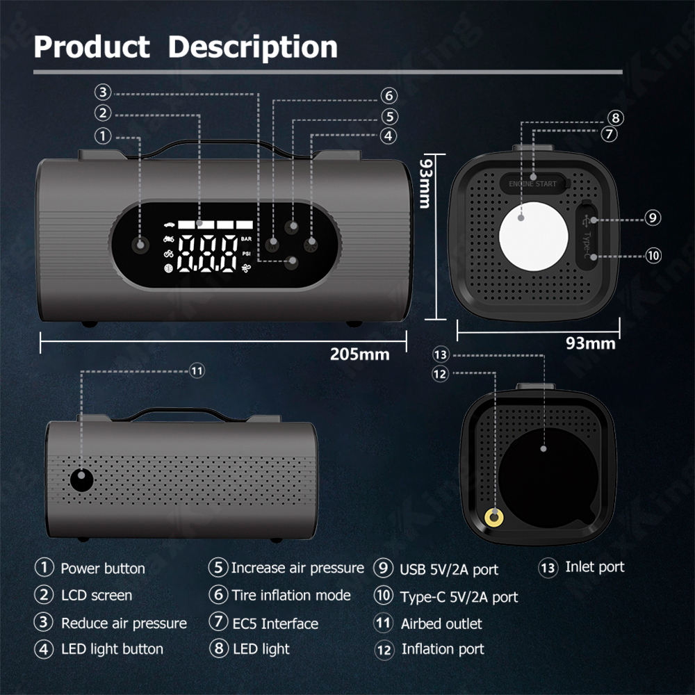 10-in-1 Smart Jump Starter with Air Compressor