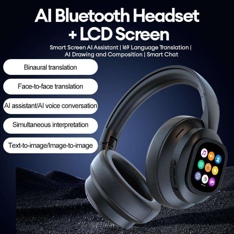 🎧 X1 Pro V6.0 AI Translator Headset  Wireless ANC Over-Ear | Premium Metal & Leather Design