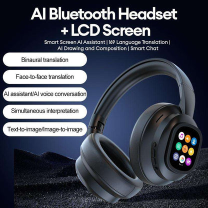 🎧 X1 Pro V6.0 AI Translator Headset  Wireless ANC Over-Ear | Premium Metal & Leather Design