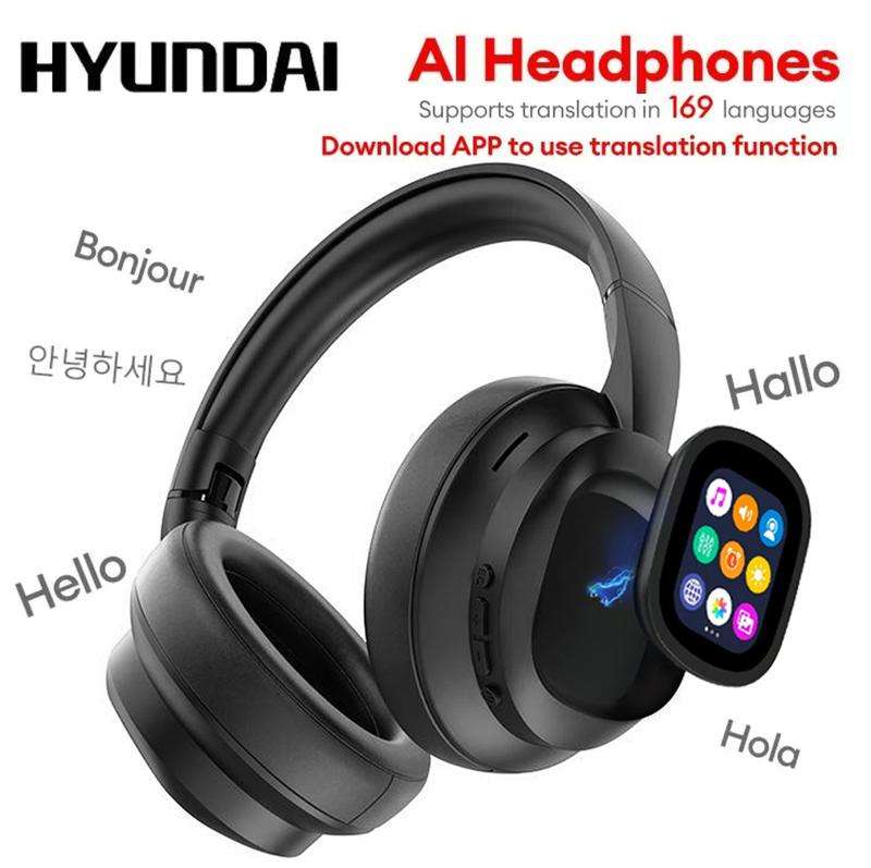 🎧 X1 Pro V6.0 AI Translator Headset  Wireless ANC Over-Ear | Premium Metal & Leather Design