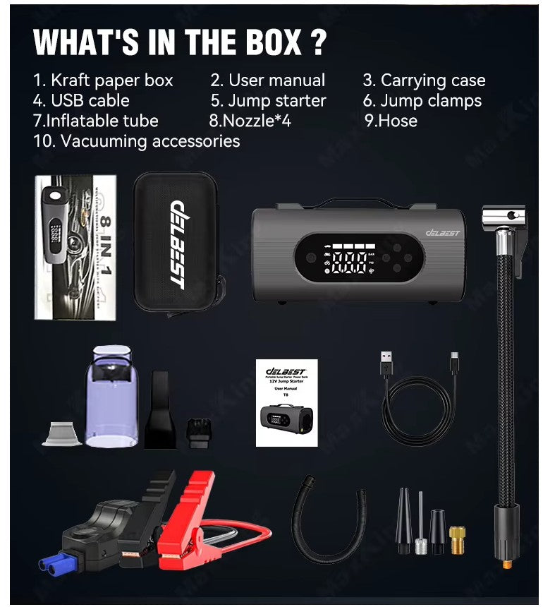 10-in-1 Smart Jump Starter with Air Compressor